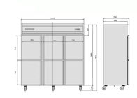 쉬운 세정 R134A 1820 밀리미터 캐터링 냉장 설비