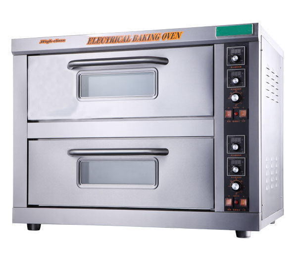 67 킬로그램 전기 빵 굽는 화덕 SS 430 220V 6.8 kw 더블데크 단일 검사 유리창